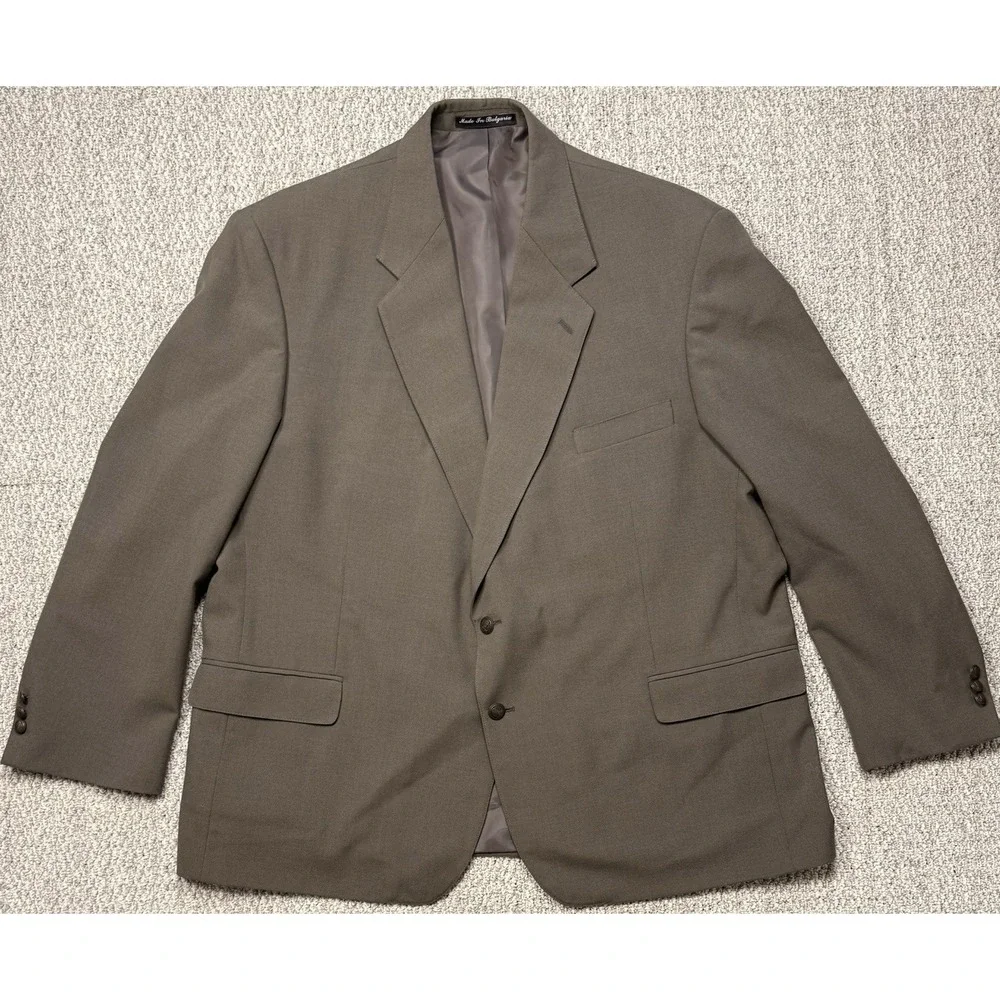 Mens Brown Sport Coat Blazer 42R Classic Fit Business Dress Jacket READ FIT